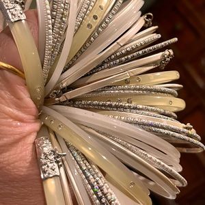 Bangles(white, beige, silver and decorative bangles) . size 2.6(M)